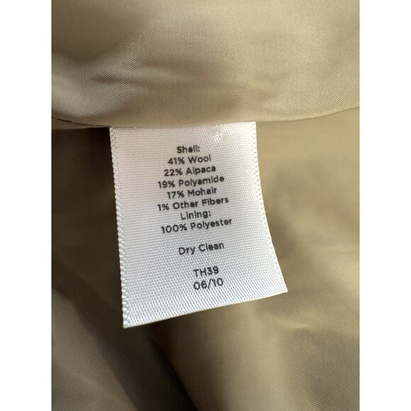 Talbots Plaid Wool Alpaca Mohair Blend Jacket Coat Beige Gray Size Medium - Picture 11 of 12